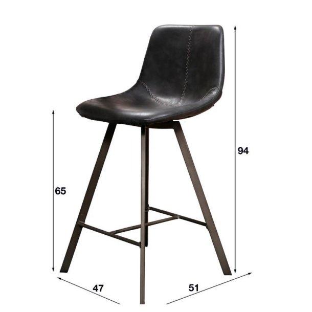 Barney- 3 Barstole i metal og sort lder