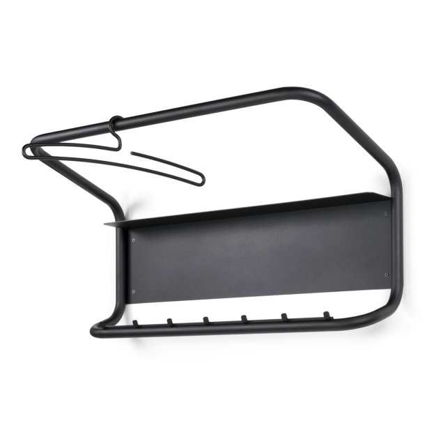Bentz - Hattehylde i sort metal, bredde 80 cm.