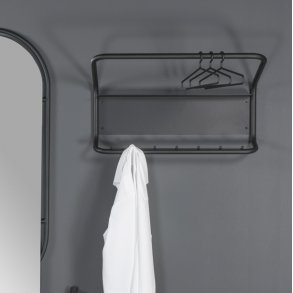 Bentz - Hattehylde i sort metal, bredde 80 cm.