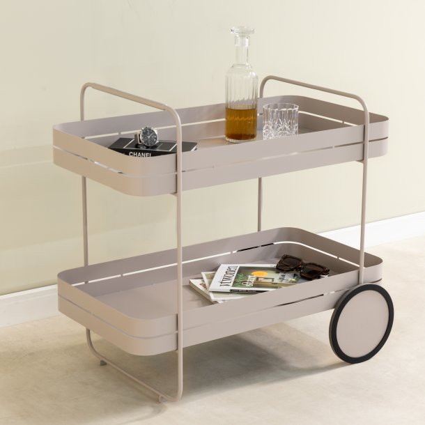 Carrito - Serveringsvagn i silkeslen taupe metall