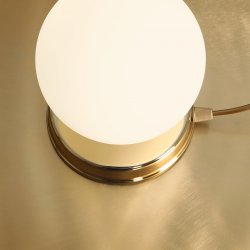 Hazme - Bordlampe i guld og hvidt glas,  14 cm