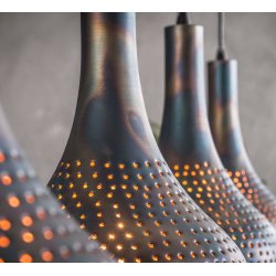 Perfora - Loftlampe i patineret sort/brunt metal