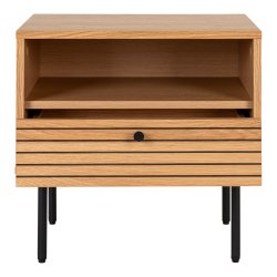 Create sofabord i egefiner og sorte metalben