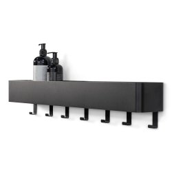 Maxi - Hylde, knage i sort metal med 7 knager