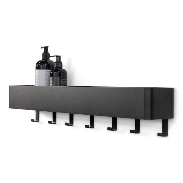 Maxi - Hylde, knage i sort metal med 7 knager