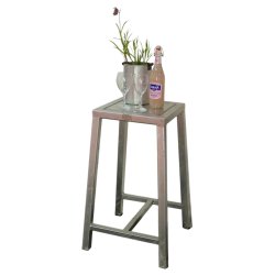 Rock-Solid - cafebord i galvaniseret stl, uden hjul, 50 x 50 x hjde 80 cm
