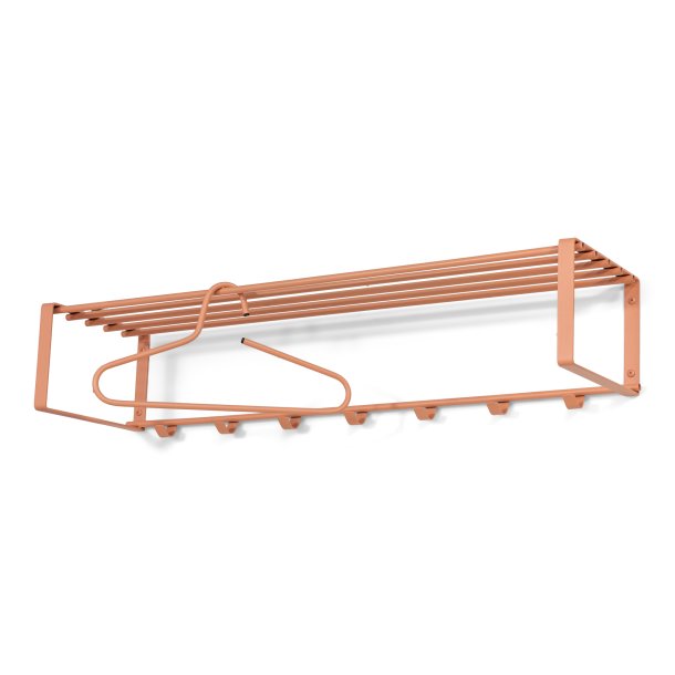 Dinex - Hattehylde i terracotta metal, bredde 100 cm.