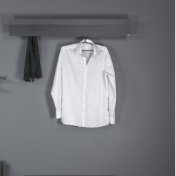 Benjy - Hattehylde i sort metal, bredde 120 cm.