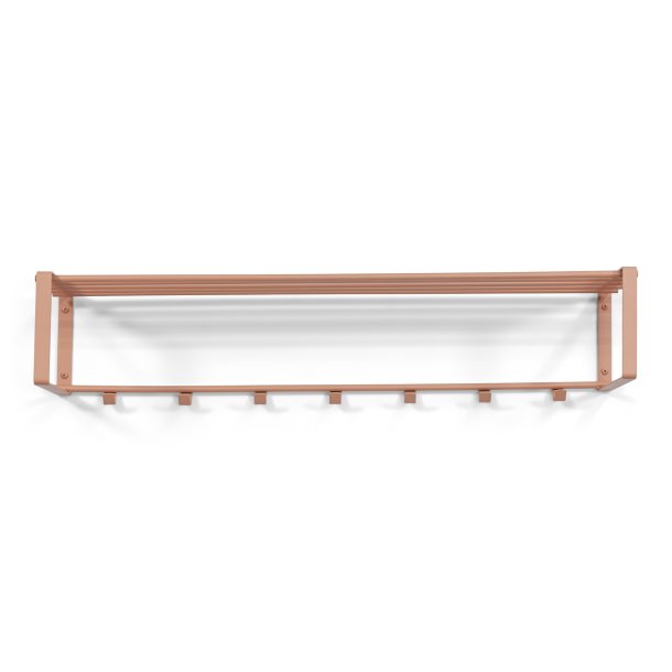 Dinex - Hattehylde i terracotta metal, bredde 100 cm.