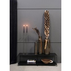 Alto - 2 gulvlysestager i lakeret jern, hjde 90 cm.