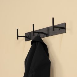 Zahara - Knagerkke med tre knager i sort metal