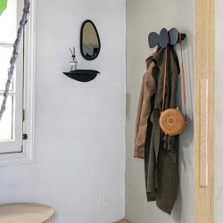 Stones - Knagerkke i sort metal med organiske former, 3 knager