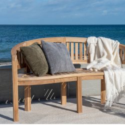 Boca - Havebnk i buet teaktr