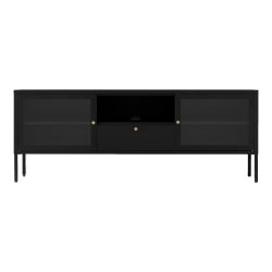 Calaf - TV-Bnk i sort metal med to glaslger