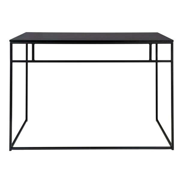 Zeta - Skrivebord i sort metal og sort bordplade