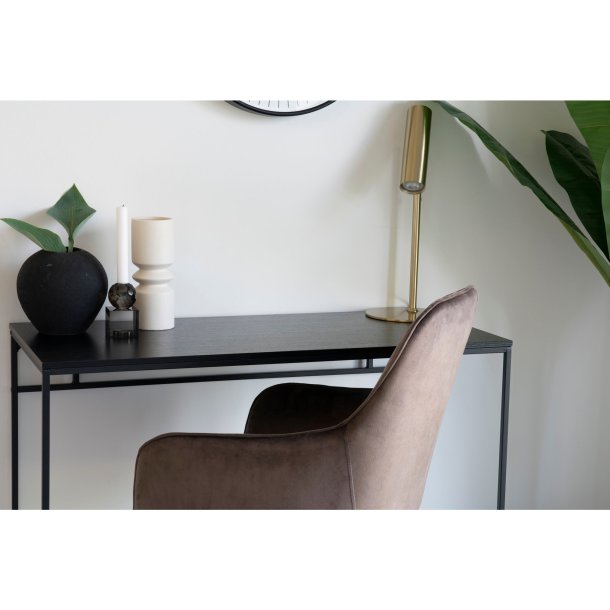 Zeta - Skrivebord i sort metal og sort bordplade