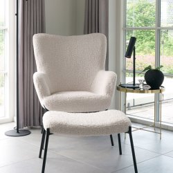 Coozy - Lnestol i hvid kunst lammeskind