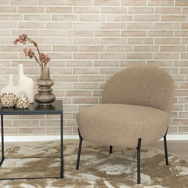 Highland -  Lnestol i bld grbrun kunst lammeskind