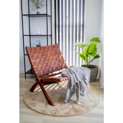 Lima - Lnestol i brunt lder og teaktr