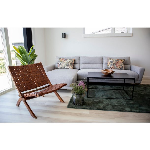 Lima - Lnestol i brunt lder og teaktr