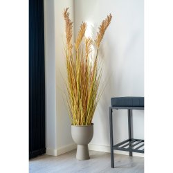 Roma -  Blomsterstander i beige-gr metal
