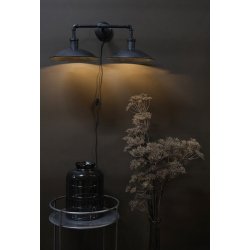 Moorse - Industriel Vglampe i mrkt jern med to skrme