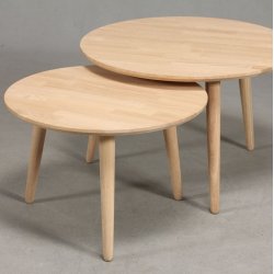 CT 10 - Sofabord i massiv eg og diameter 80 cm