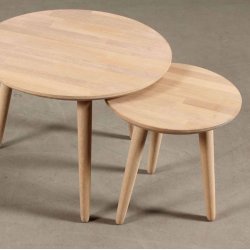 CT 10 - Sofabord i massiv eg og diameter 60 cm