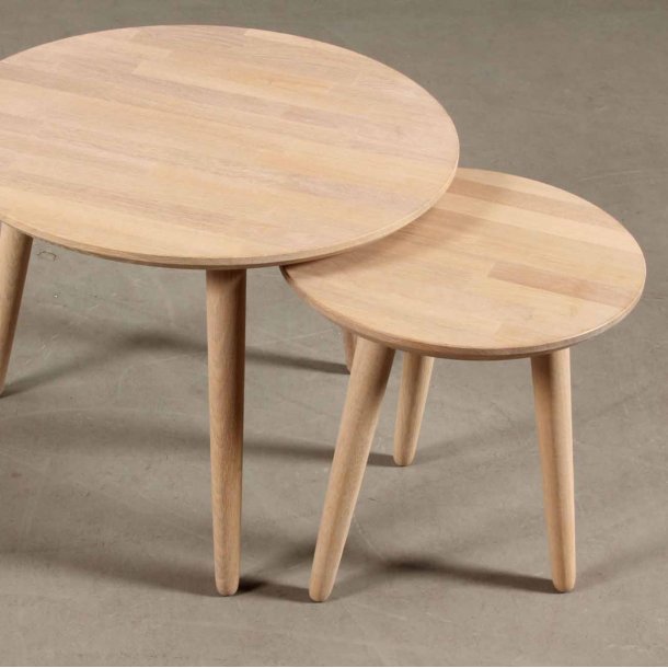 CT 10 - Sofabord i massiv eg og diameter 60 cm