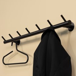 Brooks - Knagerkke med syv knager i sort metal