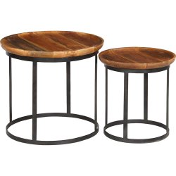 Livingston - Sofabordsst i massivt tr og metal