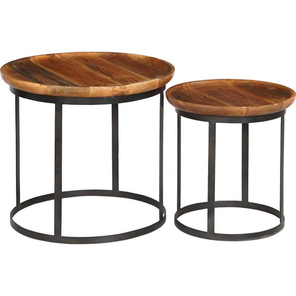 Livingston - Sofabordsst i massivt tr og metal