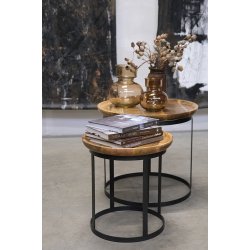 Livingston - Sofabordsst i massivt tr og metal