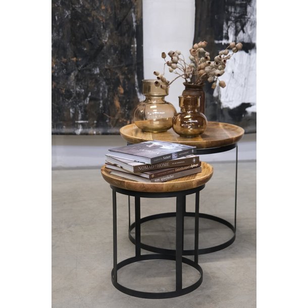 Livingston - Sofabordsst i massivt tr og metal