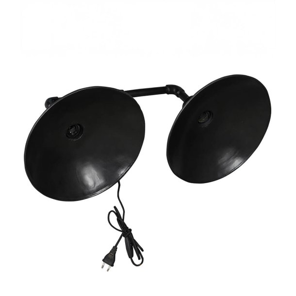 Moorse - Industriel Vglampe i mrkt jern med to skrme