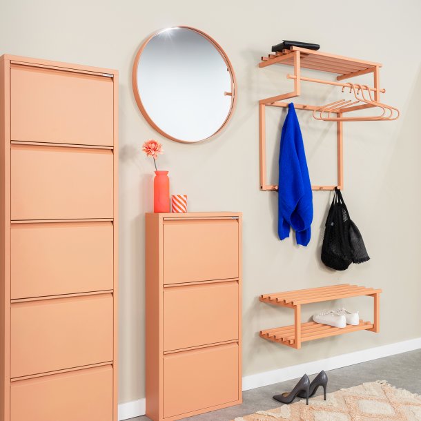 Razor - Hattehylde i terracotta farvet metal