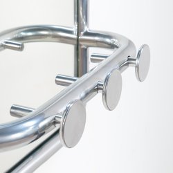 Flash - Entrespejl i nikkel med tre knager