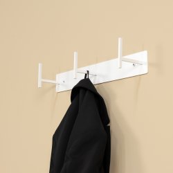 Zahara - Knagerkke med tre knager i hvidt metal