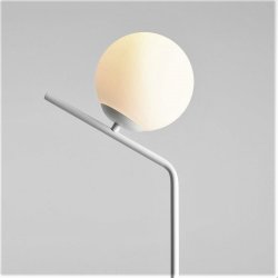 Arts - Gulvlampe i hvidt metal og hvidt glas