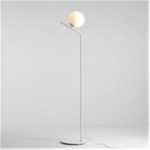 Arts - Gulvlampe i hvidt metal og hvidt glas