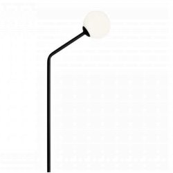 Limelight - Gulvlampe i sort metal og hvidt glas