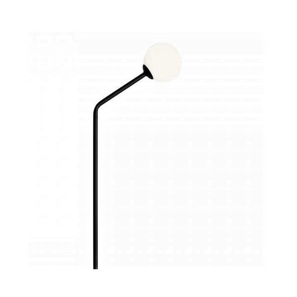 Limelight - Gulvlampe i sort metal og hvidt glas