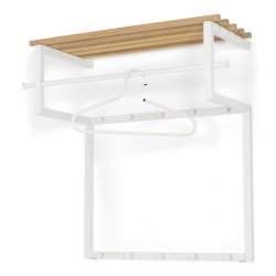 Razor - Hattehylde i hvid metal og egetr