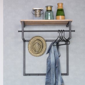 Razor - Hattehylde i sort metal og egetr