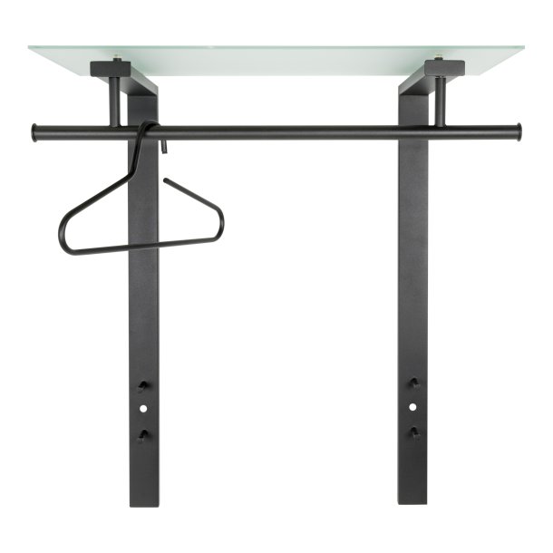 Peyto - Hattehylde i sort metal og hvidt glas