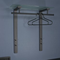 Peyto - Hattehylde i sort metal og hvidt glas