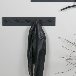  Split - Kroklist med fem krokar i svart metall