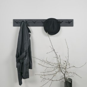 Split - Kroklist med sju krokar i svart metall