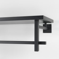Simpson - Hattehylde i sort metal og sort tr- bredde 76 cm.