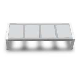 Rock-Solid - spisebord i galvaniseret stl, 76 x 281 x hjde 74 cm